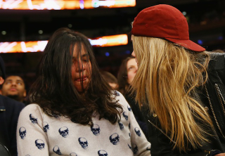 Illustration for article titled Michelle Rodriguez Got Drunk, Made Out With A Model At The Knicks Game